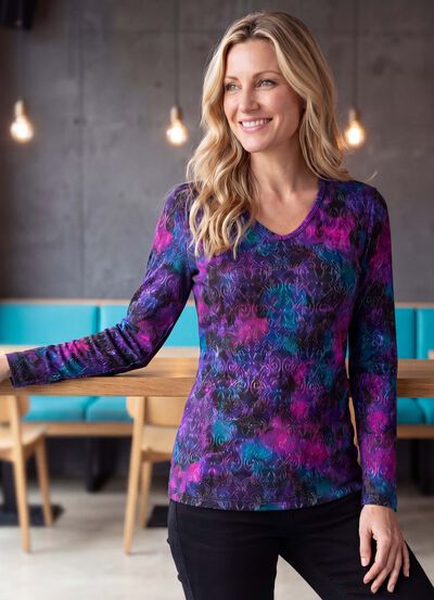 Pullover in Jacquard-Feinstrick 